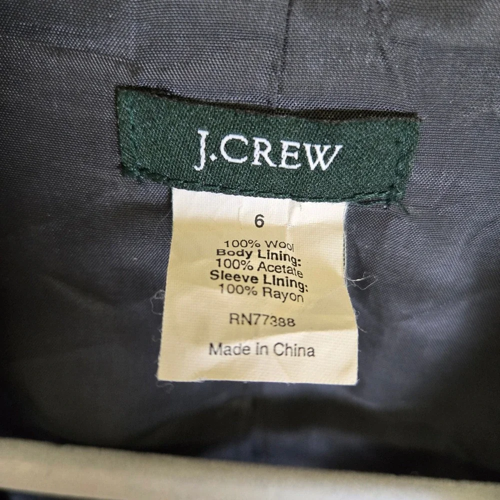 J. Crew Single Button‎ Wool Blazer, Gray, Size 6, 77824, 2006 y2k Dark Academia